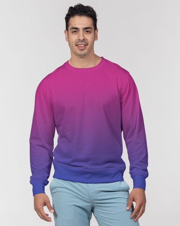Bisexual Ombré Men’s Classic French Terry Crewneck Pullover