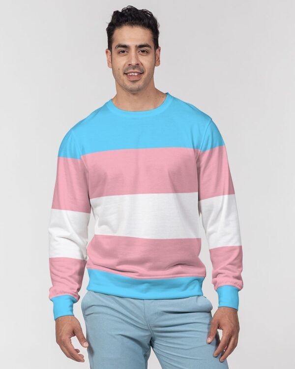 Transgender Flag Men’s Classic French Terry Crewneck Pullover