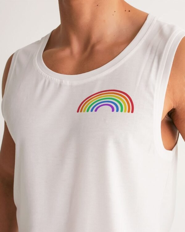 LGBTQ+ Rainbow – White – Men’s Sport Tank