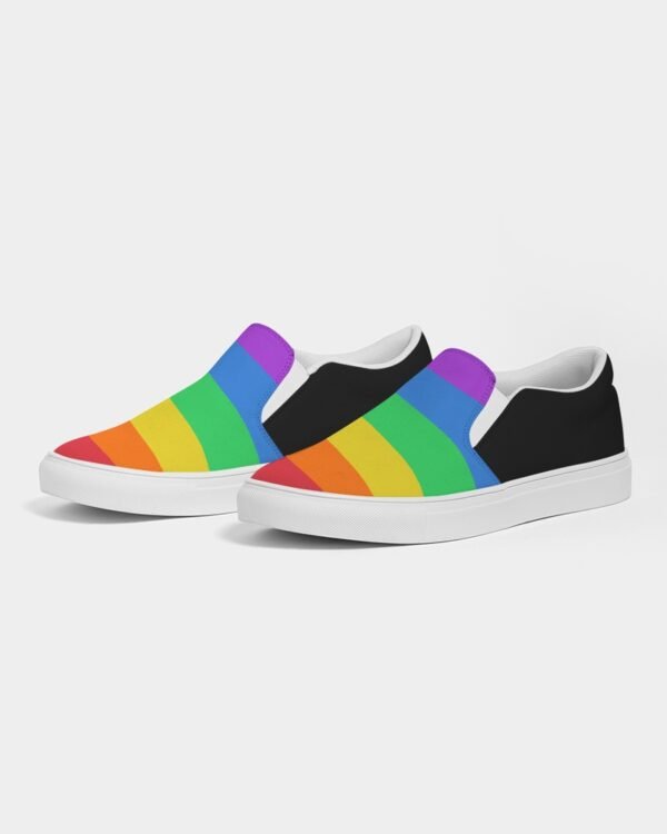LGBT Rainbow Stripes Women’s Slip-On Canvas Shoe