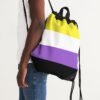 Non Binary Pride Flag Canvas Draw String Bag