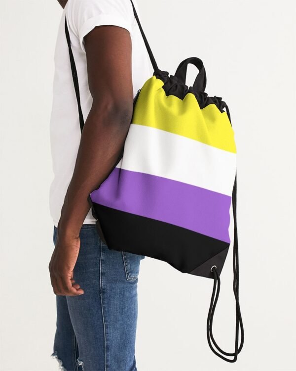 Non Binary Pride Flag Canvas Draw String Bag