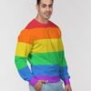 LGBTQ+ Flag Men’s Classic French Terry Crewneck Pullover