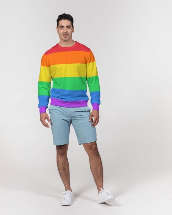 LGBTQ+ Flag Men’s Classic French Terry Crewneck Pullover