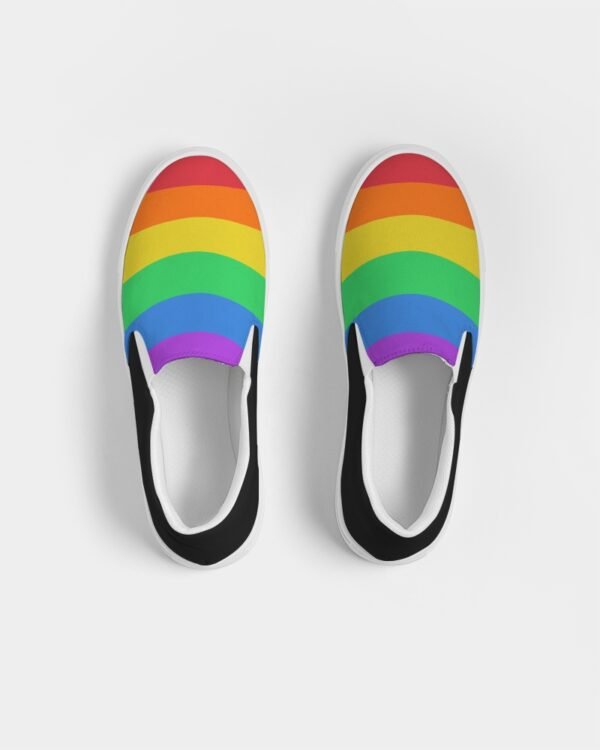 LGBT Rainbow Stripes Women’s Slip-On Canvas Shoe