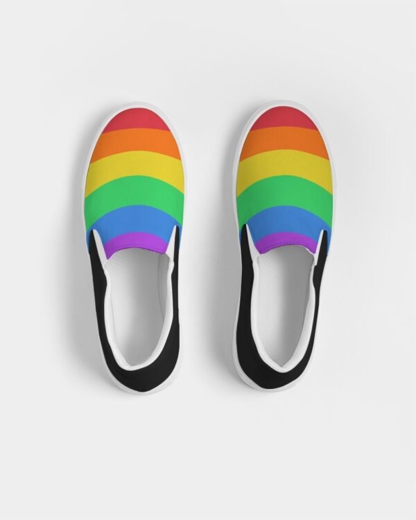 LGBT Rainbow Stripes Men Slip-On Canvas Shoe