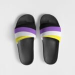 Non Binary Flag Men’s Shoe Size Slide Sandals