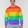 LGBTQ+ Flag Men’s Classic French Terry Crewneck Pullover