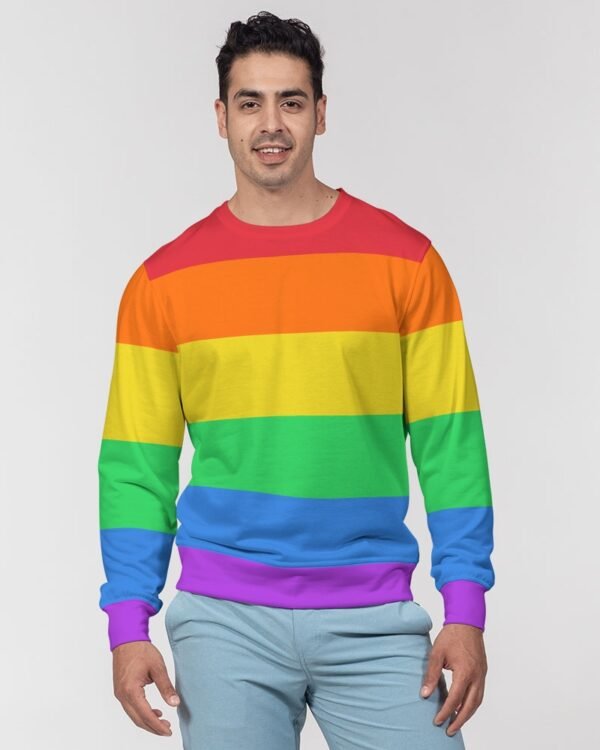 LGBTQ+ Flag Men’s Classic French Terry Crewneck Pullover