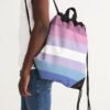 Bigender Pride Flag Canvas Draw String Bag