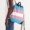 Transgender Pride Flag Canvas Draw String Bag